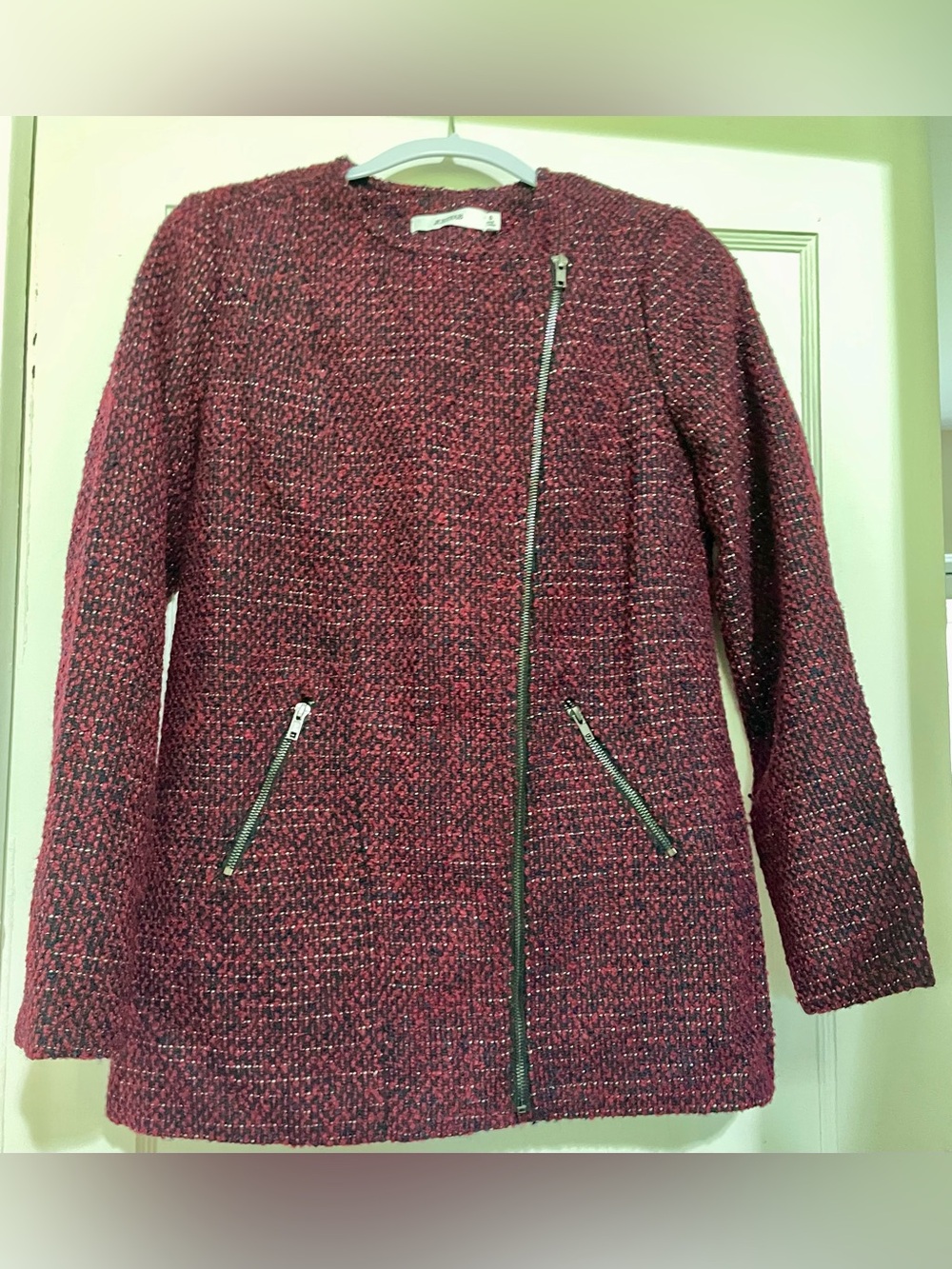 JustFab Tweed Asymmetrical Jacket